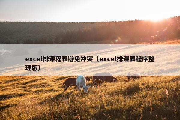 excel排课程表避免冲突（excel排课表程序整理版）