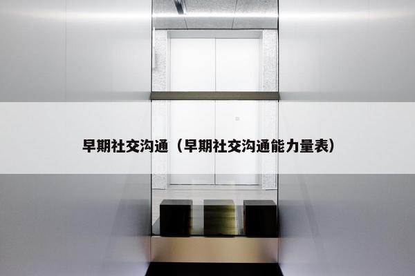 早期社交沟通（早期社交沟通能力量表）
