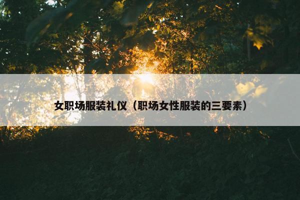 女职场服装礼仪（职场女性服装的三要素）