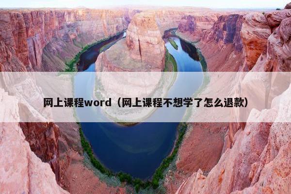 网上课程word（网上课程不想学了怎么退款）