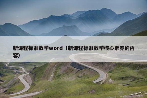 新课程标准数学word（新课程标准数学核心素养的内容）