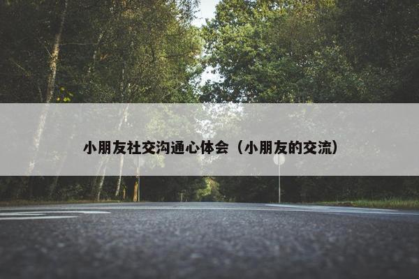 小朋友社交沟通心体会（小朋友的交流）