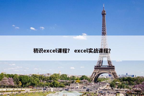 初识excel课程？ excel实战课程？