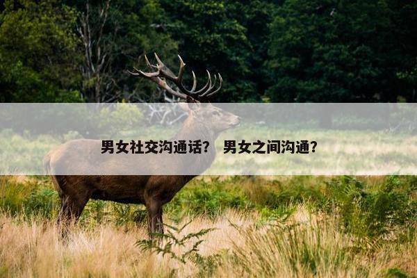 男女社交沟通话？ 男女之间沟通？