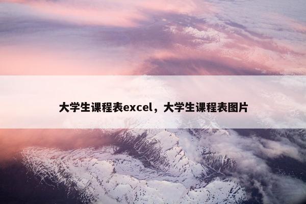 大学生课程表excel，大学生课程表图片