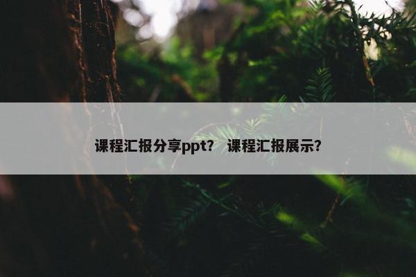 课程汇报分享ppt？ 课程汇报展示？