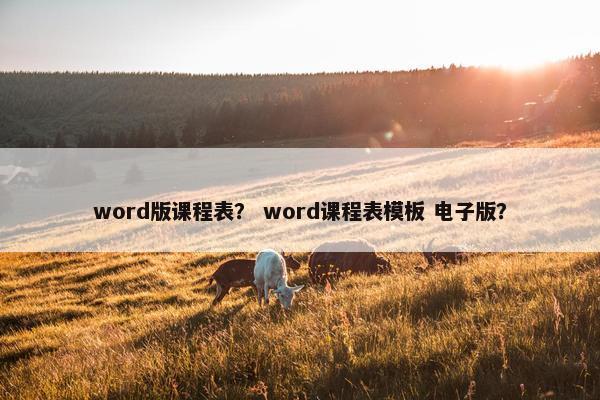 word版课程表？ word课程表模板 电子版？