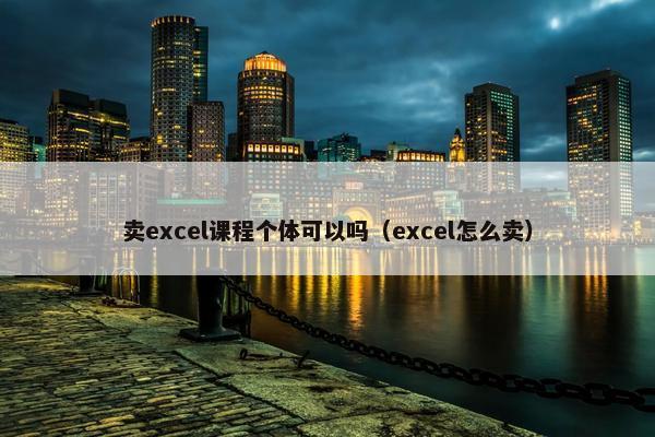 卖excel课程个体可以吗（excel怎么卖）