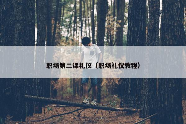 职场第二课礼仪（职场礼仪教程）