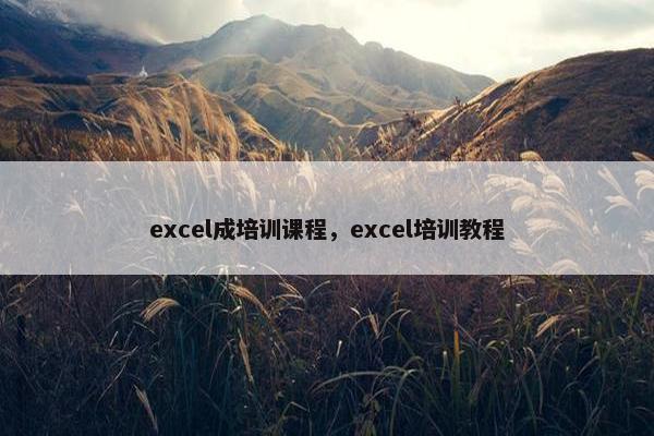 excel成培训课程，excel培训教程