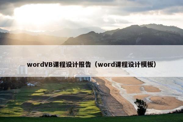 wordVB课程设计报告（word课程设计模板）